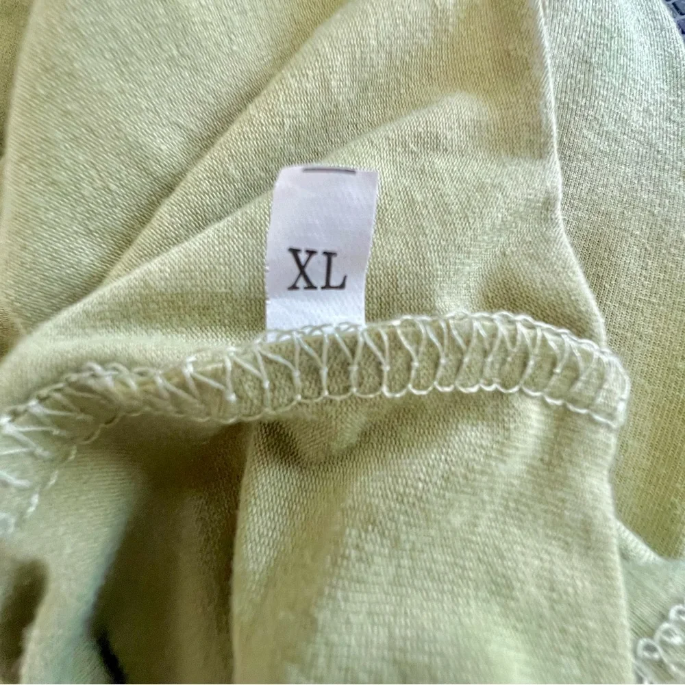 Olive Green Cowl Drape Neck Top Long Sleeve Stretchy Women’s Size XL - Picture 4 of 4